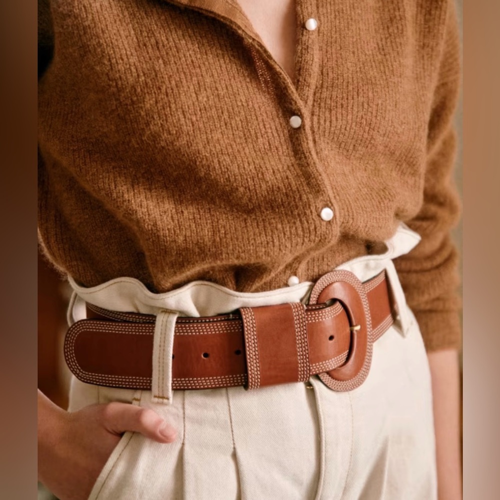 Sezane Cowhide Leather Jones Belt